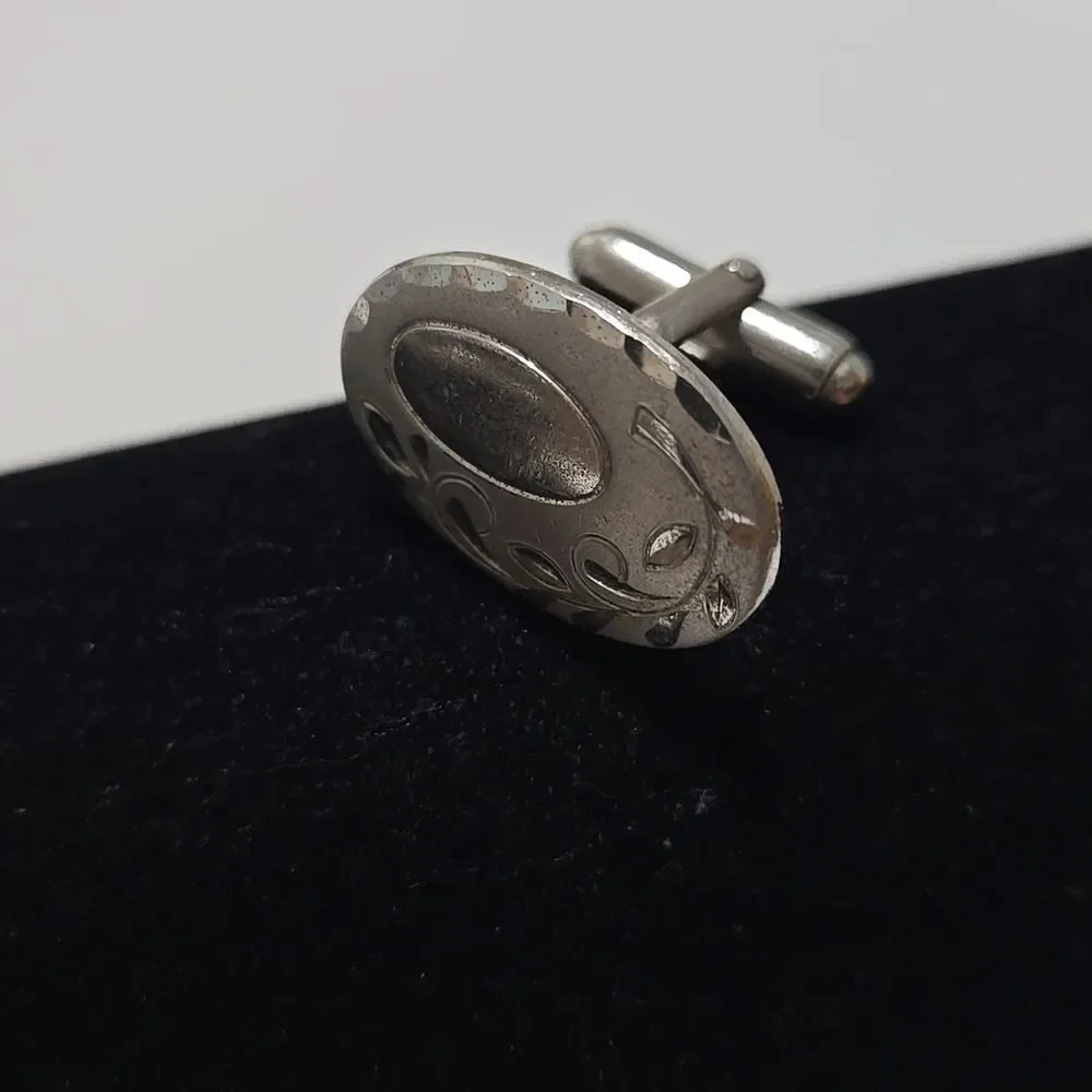 Vintage Sterling Silver Cufflinks and Tie Clip Set, 25.31g